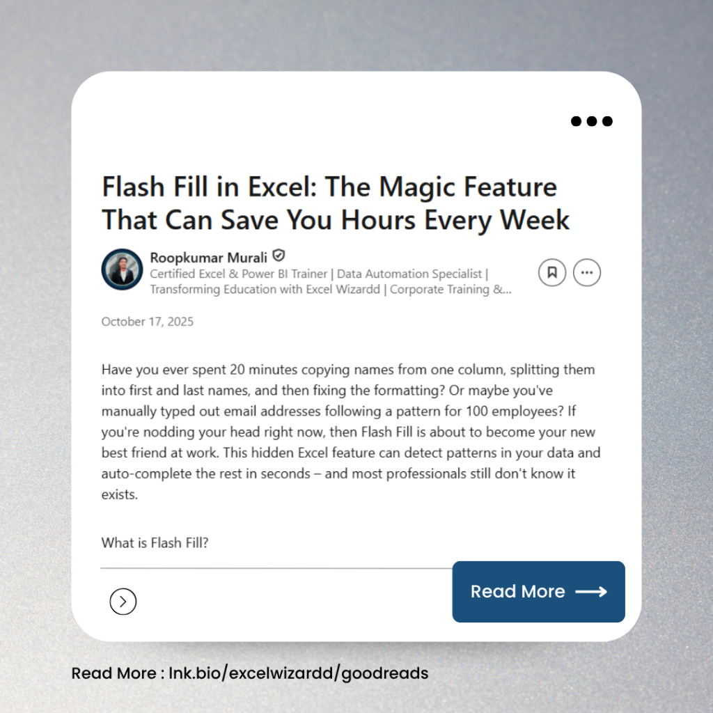 Flash Fill in Excel: The Magic Feature That Can Save You Hours Every Week 