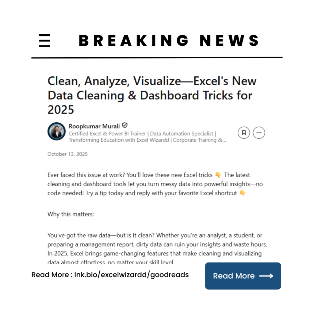 Clean, Analyze, Visualize&mdash;Excel's New Data Cleaning & Dashboard Tricks for 2025 