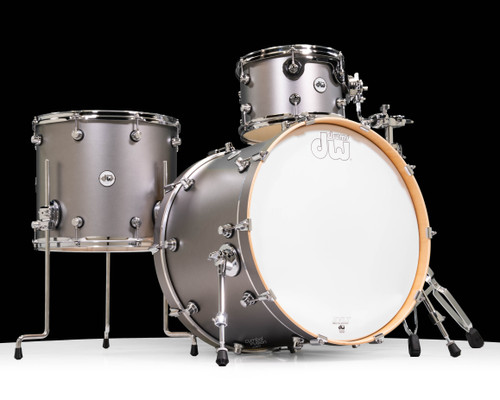 DW Design Series 3pc Drum Set - Titanium Stain 12/16/22