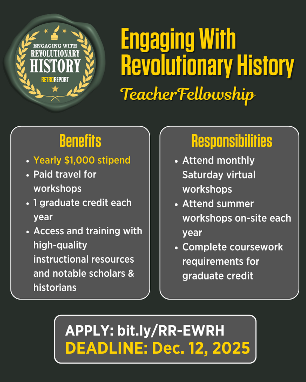 Engaging with Revolutionary History Teacher Fellowship
