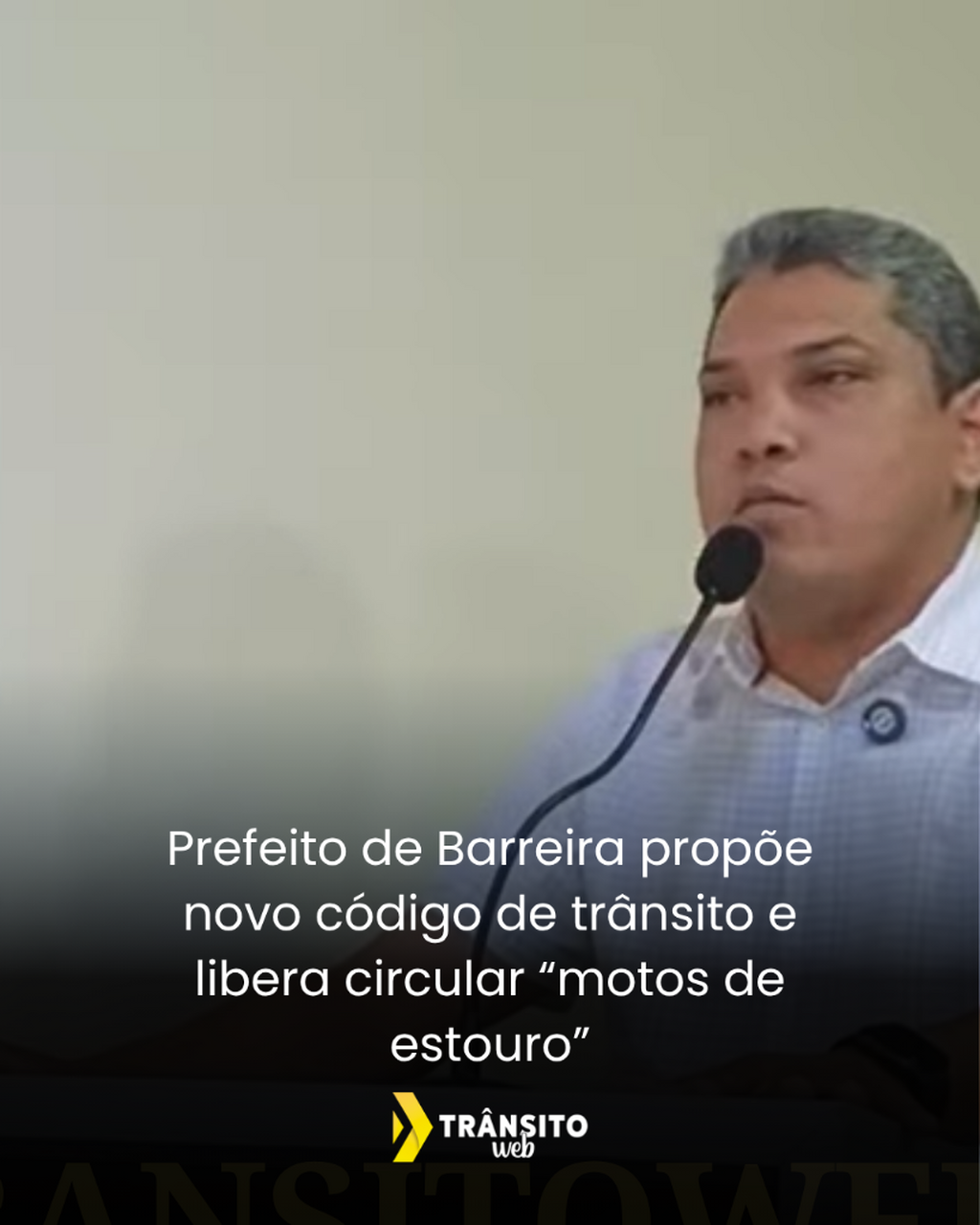 Prefeito de Barreira prop&otilde;e novo c&oacute;digo de tr&acirc;nsito e libera circular &ldquo;motos de estouro&rdquo;