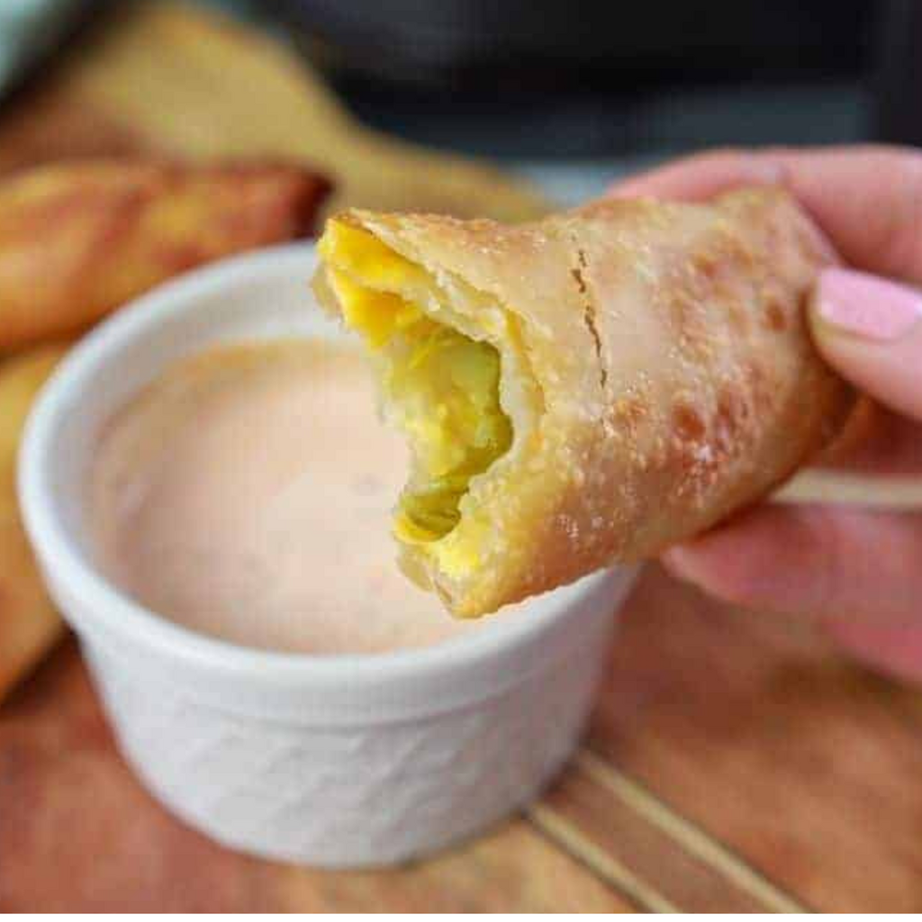 Air Fryer Fried Cheesy Pickle Egg Rolls