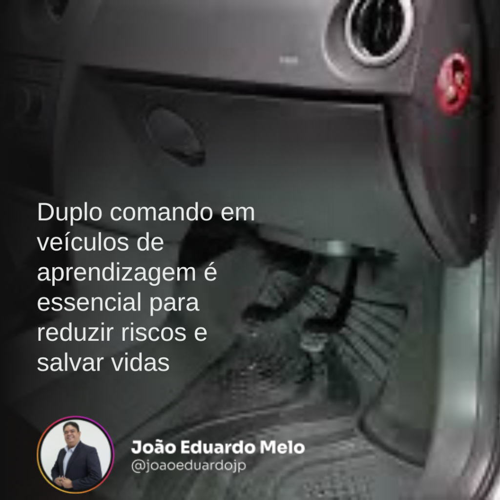Duplo comando em ve&iacute;culos de aprendizagem &eacute; essencial para reduzir riscos e salvar vidas