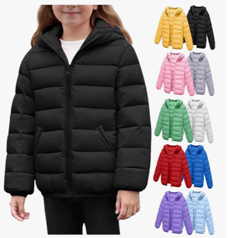 Boys Girls Winter Coat Lightweight Puffer Jacket with Hood only $13.49! Code:JI7CMDCM