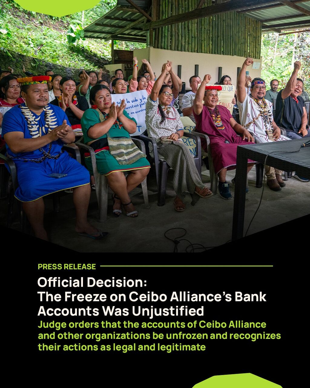 Judge Orders the Accounts of Ceibo Alliance, Pakkiru, and Udapt To Be Unblocked and Recognizes that Their Actions Are Legal and Legitimate
