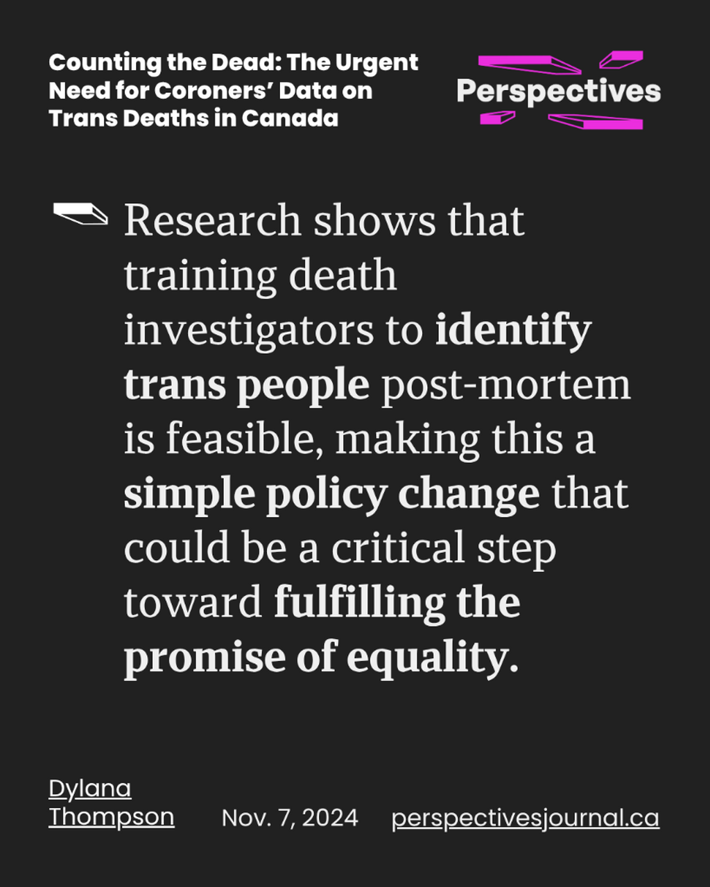 Counting the Dead: The Urgent Need for Coroners' Data on Trans Deaths in Canada