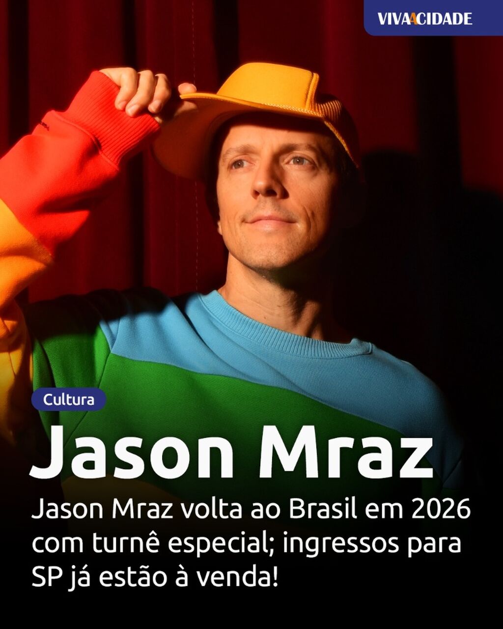 Jason Mraz confirma shows no Brasil