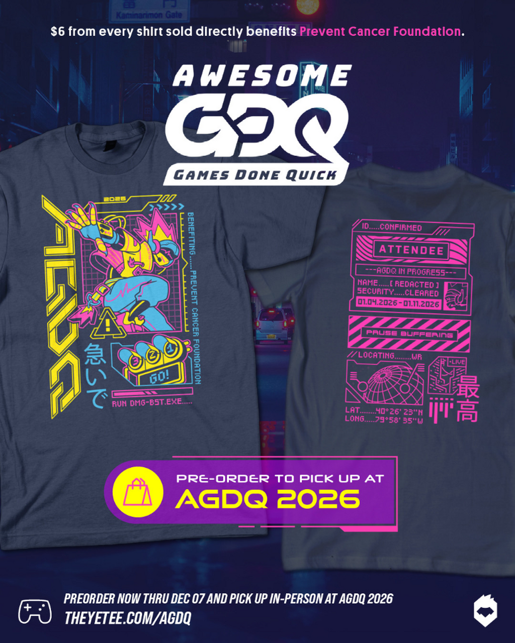 Get Hype for AGDQ 2026 with On-Site Attendee Tees Available Now for Pre-Order!