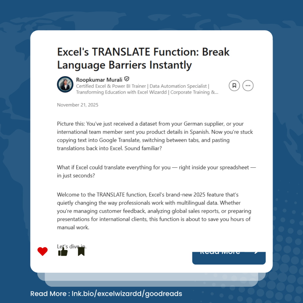 💡 Excel's TRANSLATE Function: Break Language Barriers Instantly 