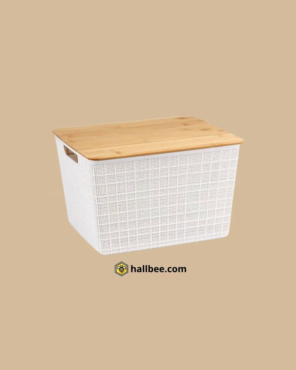 Oikos &ndash; Caixa Organizadora 18L com Tampa de Bambu Branca: Organiza&ccedil;&atilde;o com Estilo