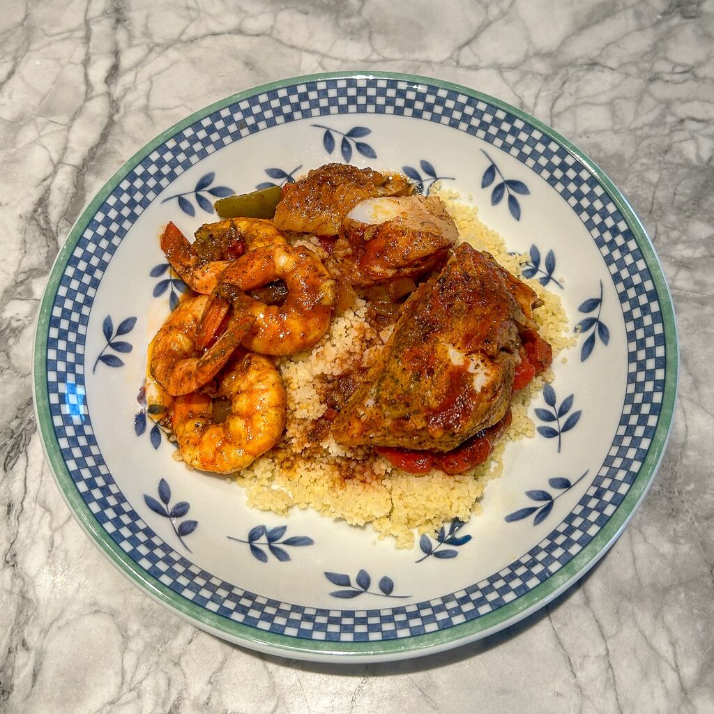 Seafood Shakshuka over fluffy couscous!