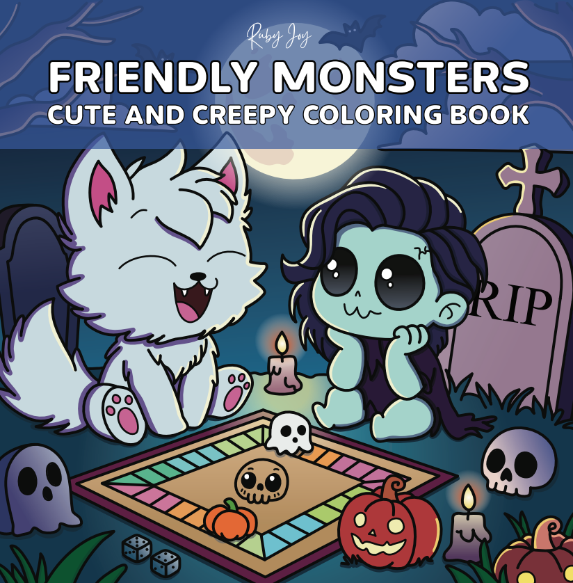 Friendly Monsters: Cute and Creepy Coloring Book