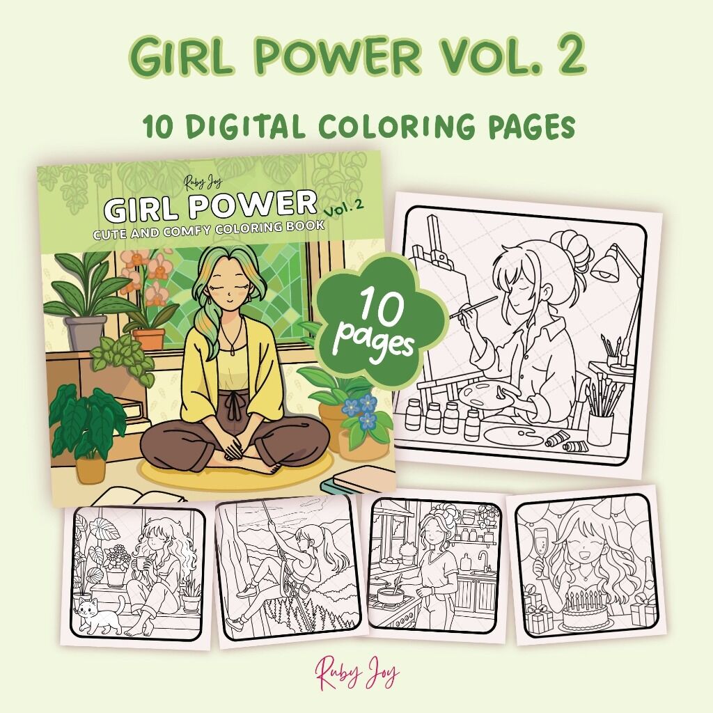 Girl Power Vol. 2 - 10 Coloring Pages