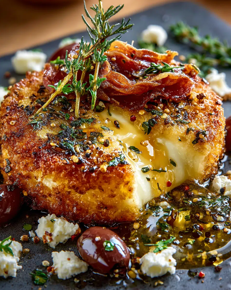 Crispy Brie with Pepper Honey