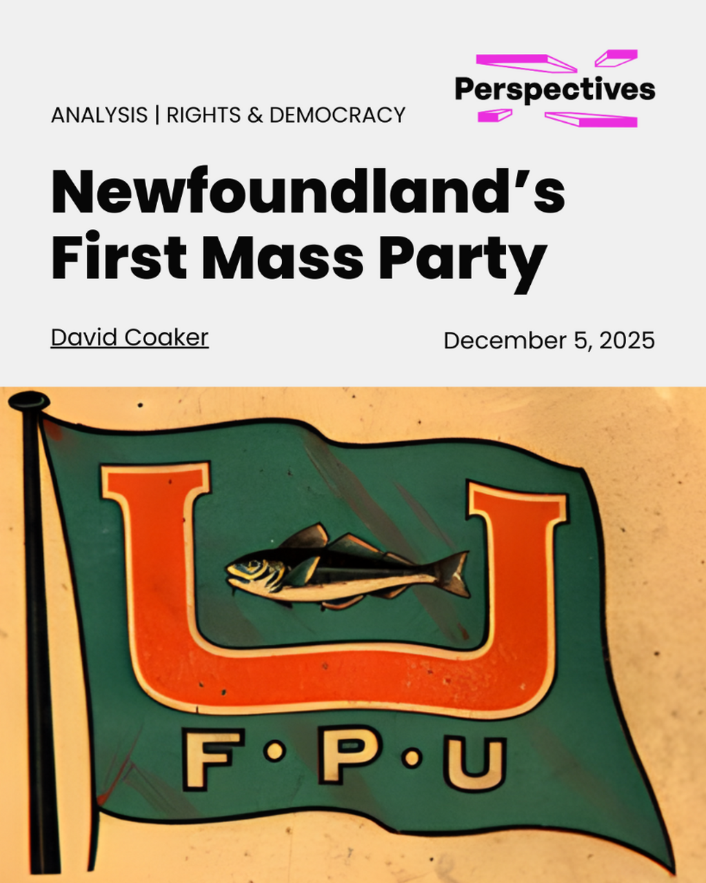 Newfoundland&rsquo;s First Mass Party | Perspectives Journal