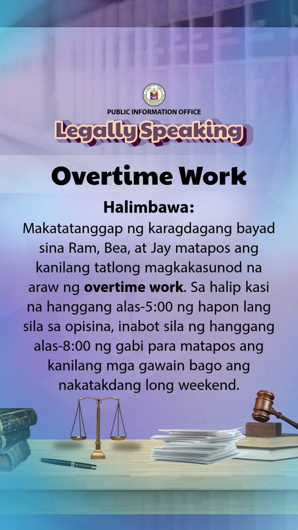 #SCphLegallySpeaking Overtime Work