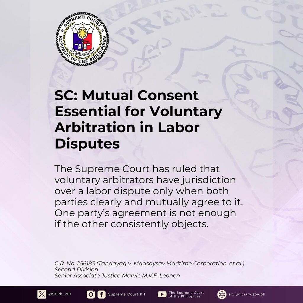 SC: Mutual Consent Essential for Voluntary Arbitration in Labor Disputes