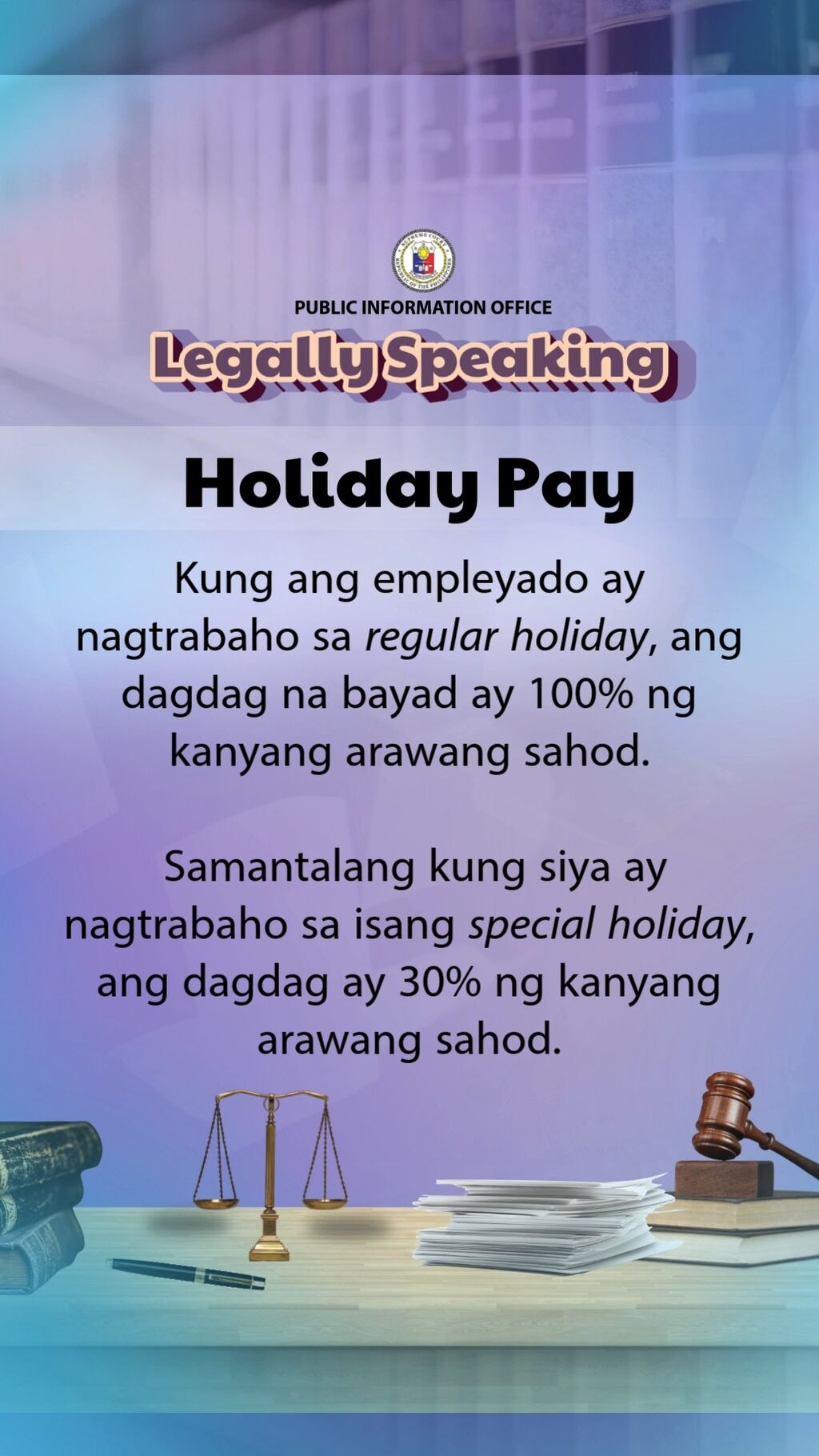 #SCphLegallySpeaking Holiday Pay