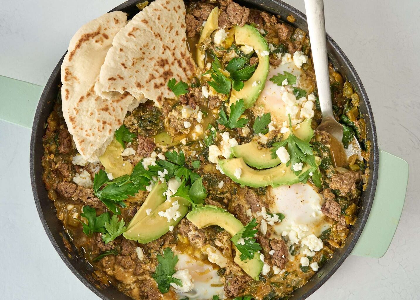 Green Shakshuka with Lamb