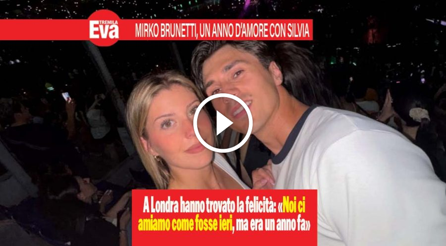 Mirko Brunetti, primo anniversario d'amore con Silvia Ghio