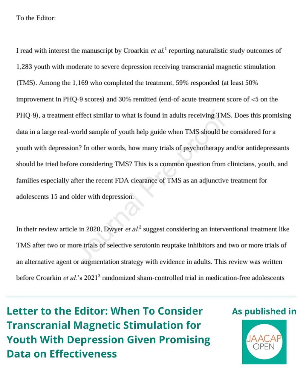JO AIP When To Consider Transcranial Magnetic Stimulation