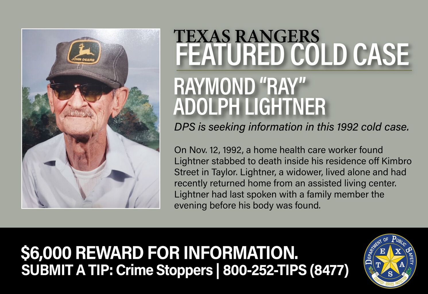 Texas Rangers Seek Tips in Murder of Williamson Co. Senior