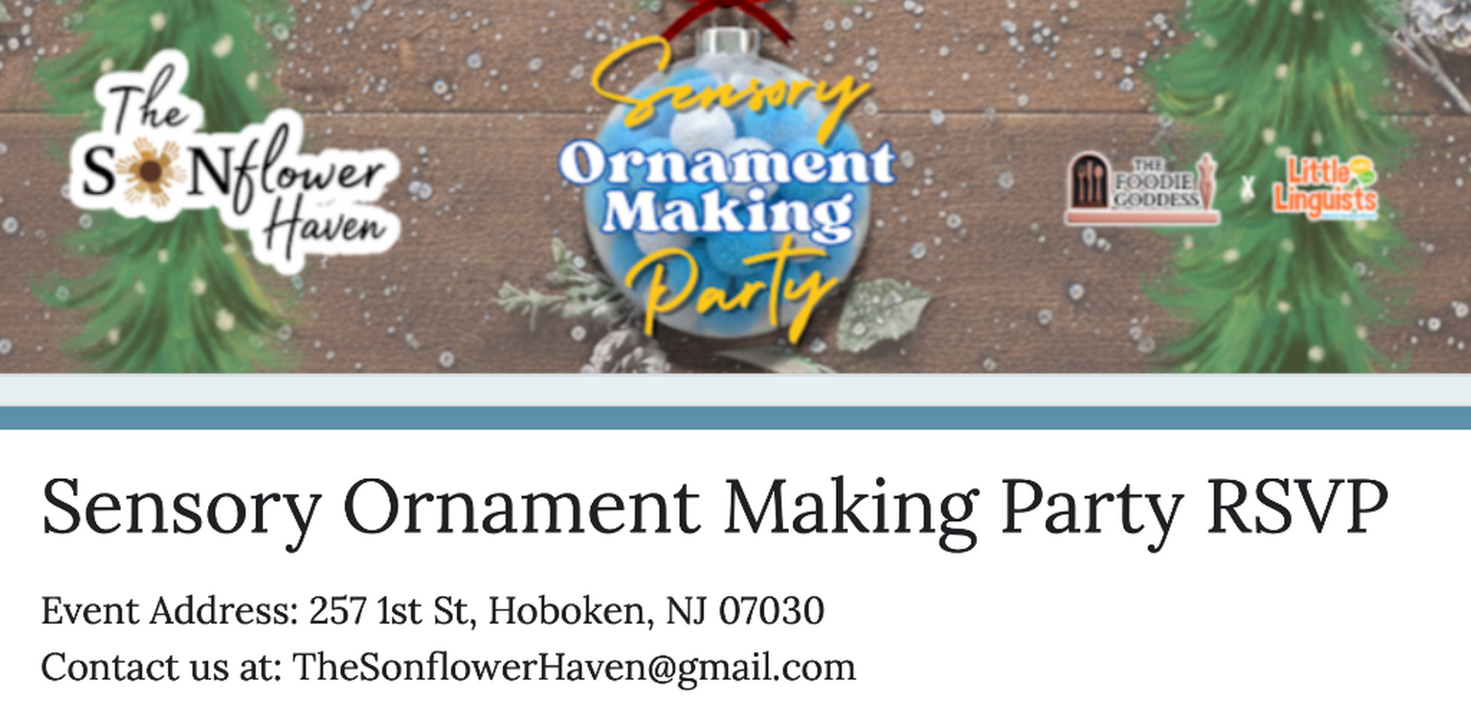 Sensory Ornament Making Party RSVP