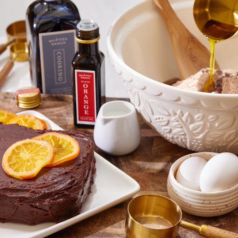Decadent Blood Orange Olive Oil Holiday Chocolate Cake by Flour & Olive - FoodSocial