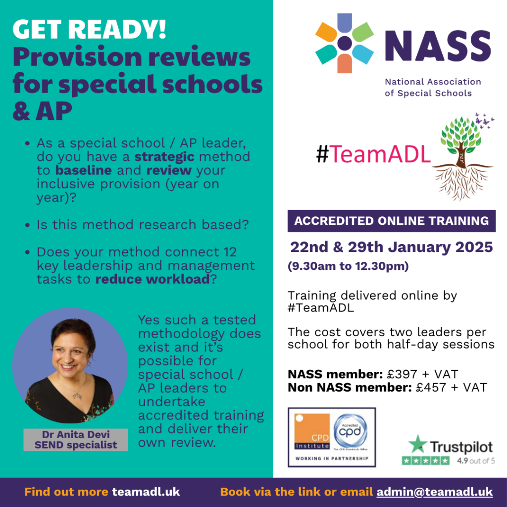 Provision Reviews - Special Schools & AP