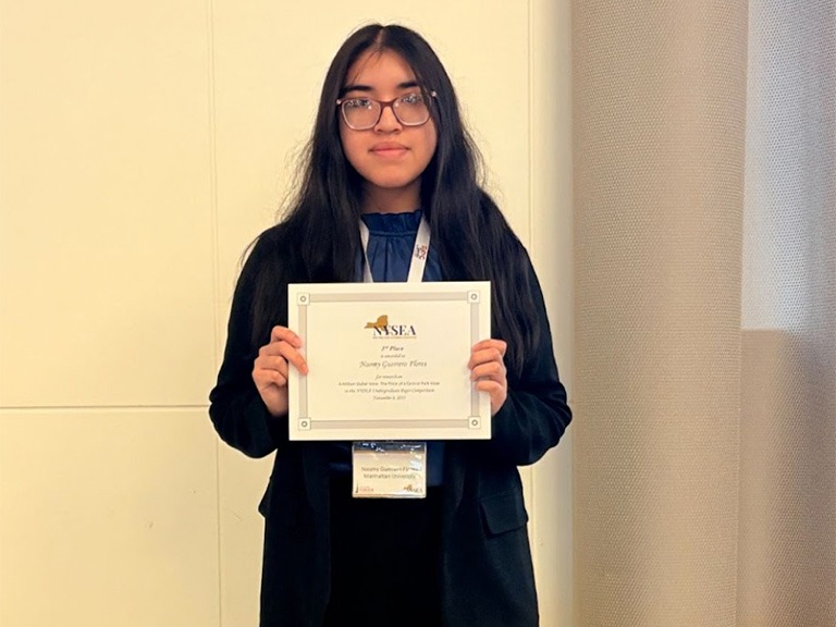 Economics Senior Earns Third Place at State Competition for Research on Value of Central Park Views