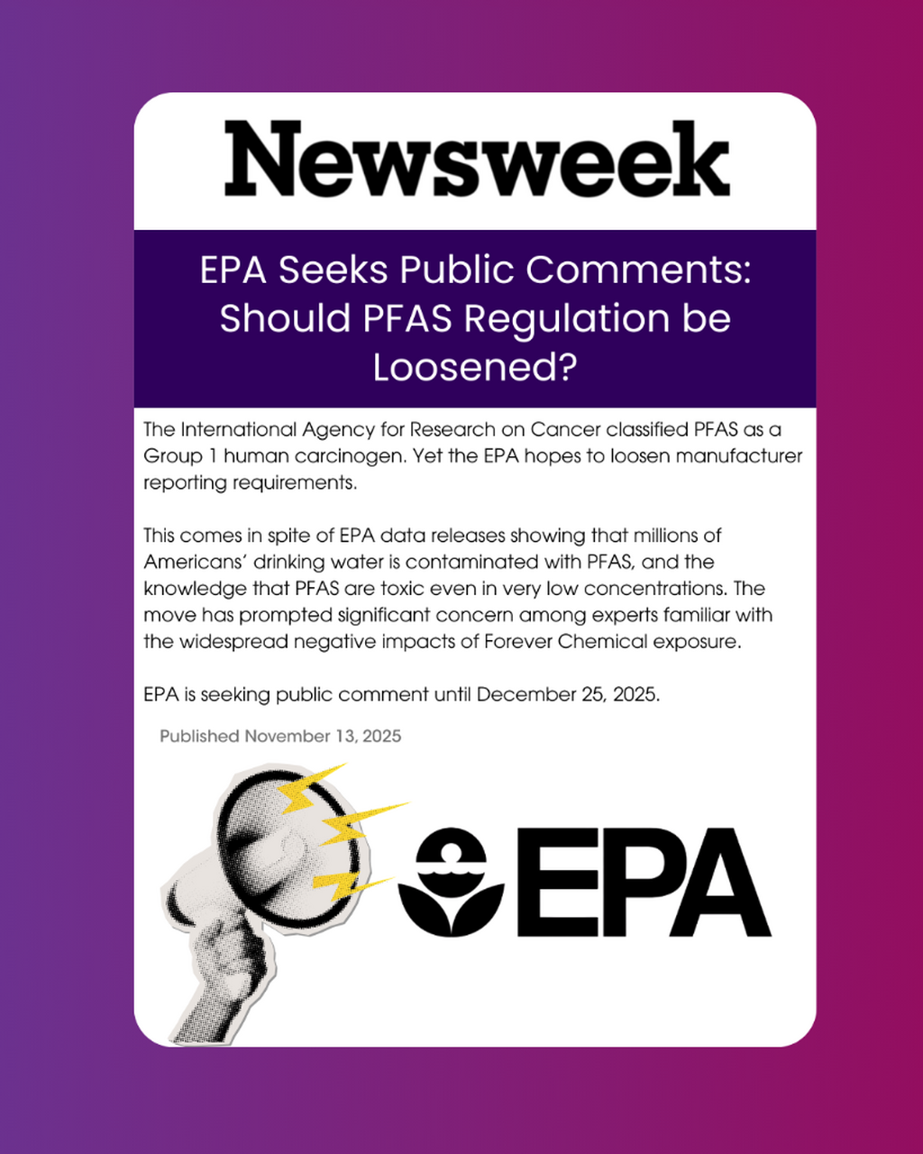EPA Seeks Comments