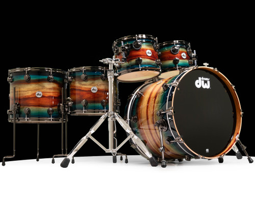 DW Collector's Series 5pc Sonicply Kit -  Exotic Horizontal Padouk w/Black Nickel