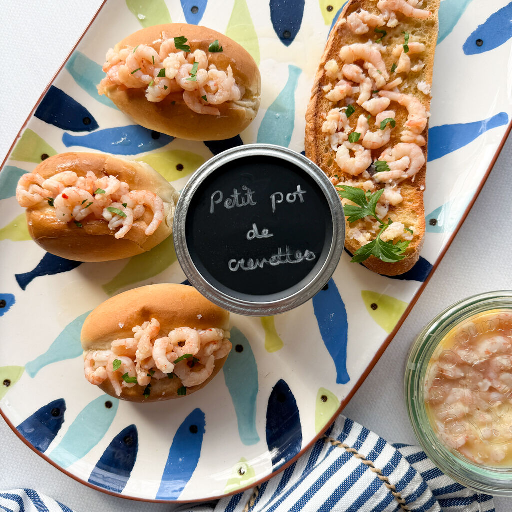 Crevettes au beurre en petits pots
