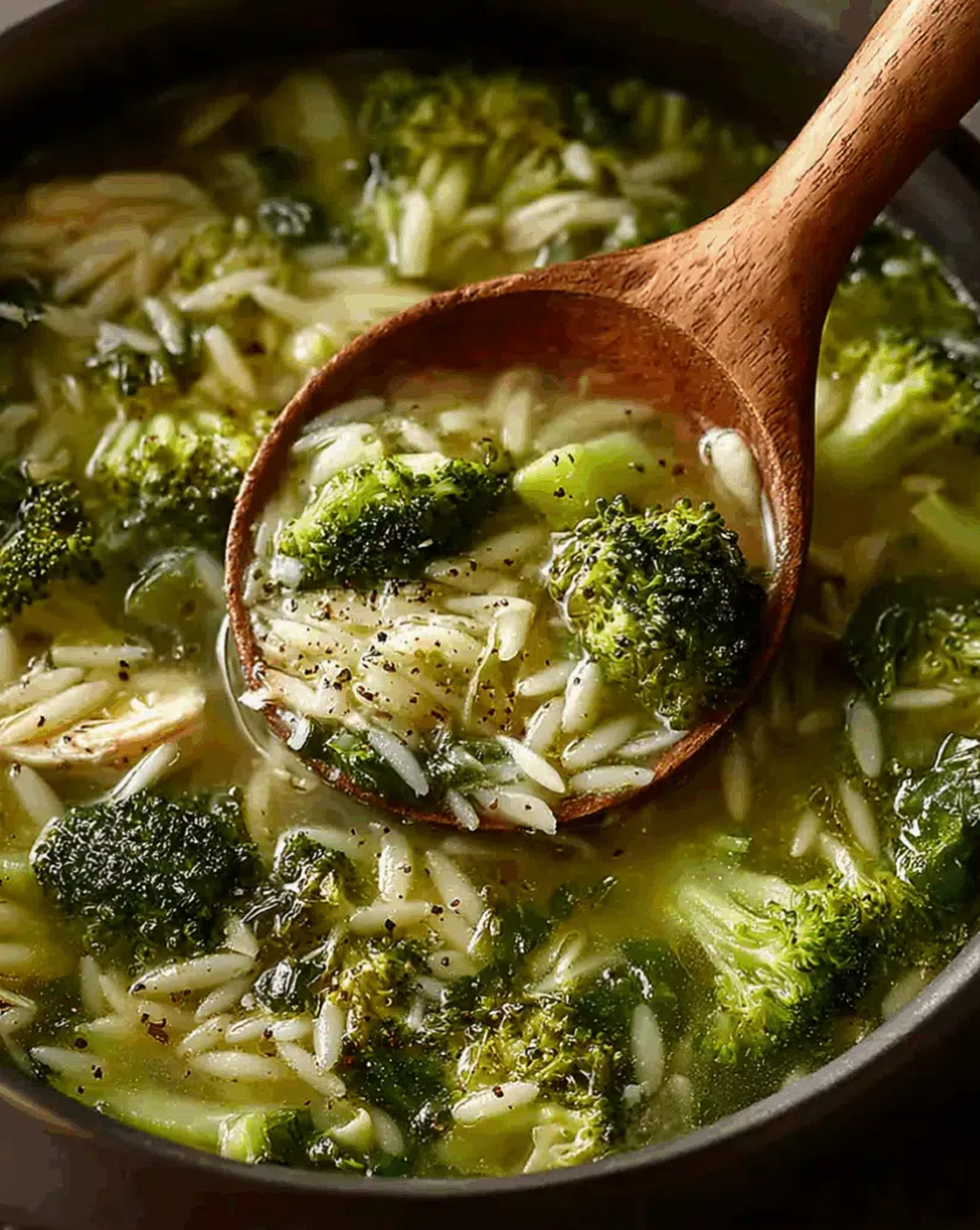 Broccoli Chicken Orzo Soup