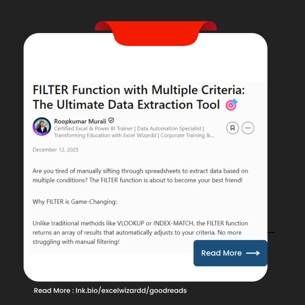 🎯 FILTER Function with Multiple Criteria: The Ultimate Data Extraction Tool 🎯 