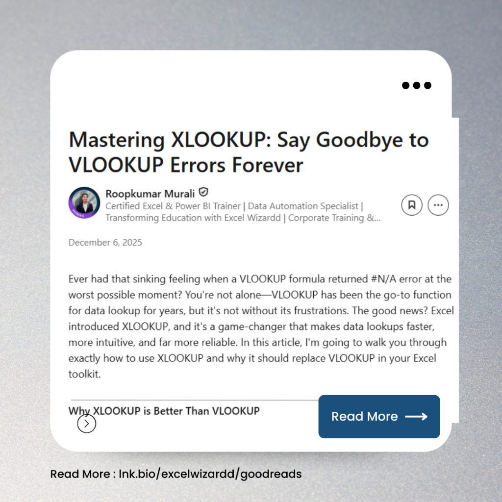 🚀 Mastering XLOOKUP: Say Goodbye to VLOOKUP Errors Forever 