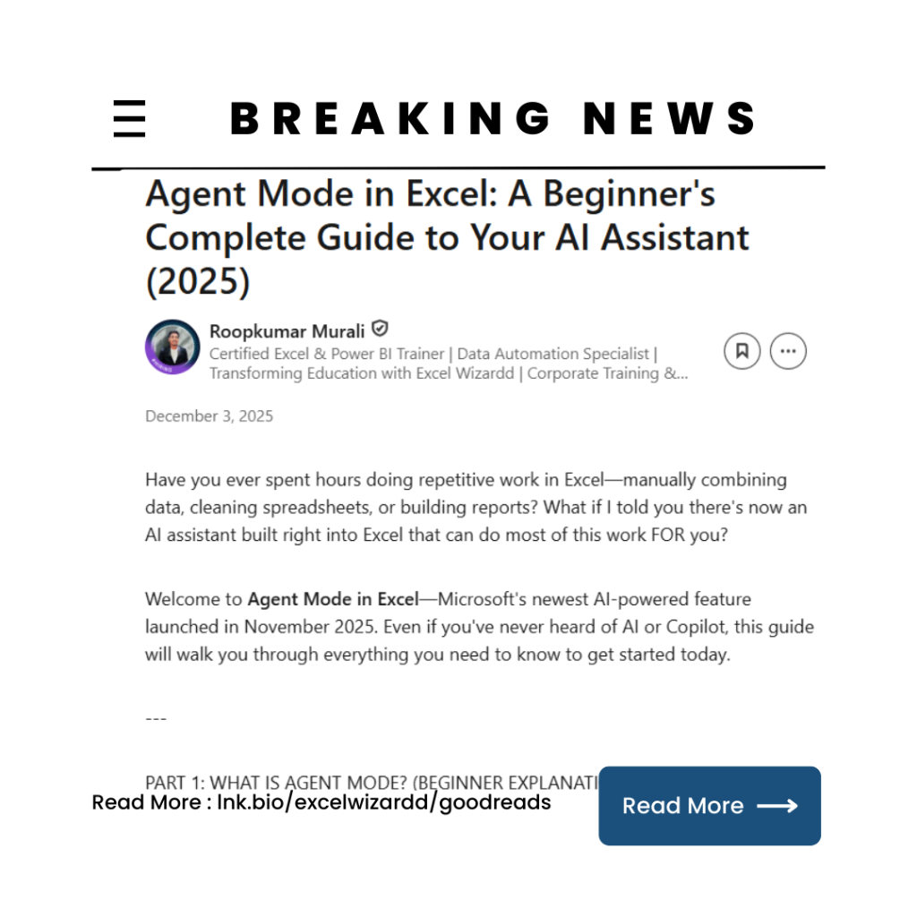 🤖 Agent Mode in Excel: A Beginner's Complete Guide to Your AI Assistant (2025) 