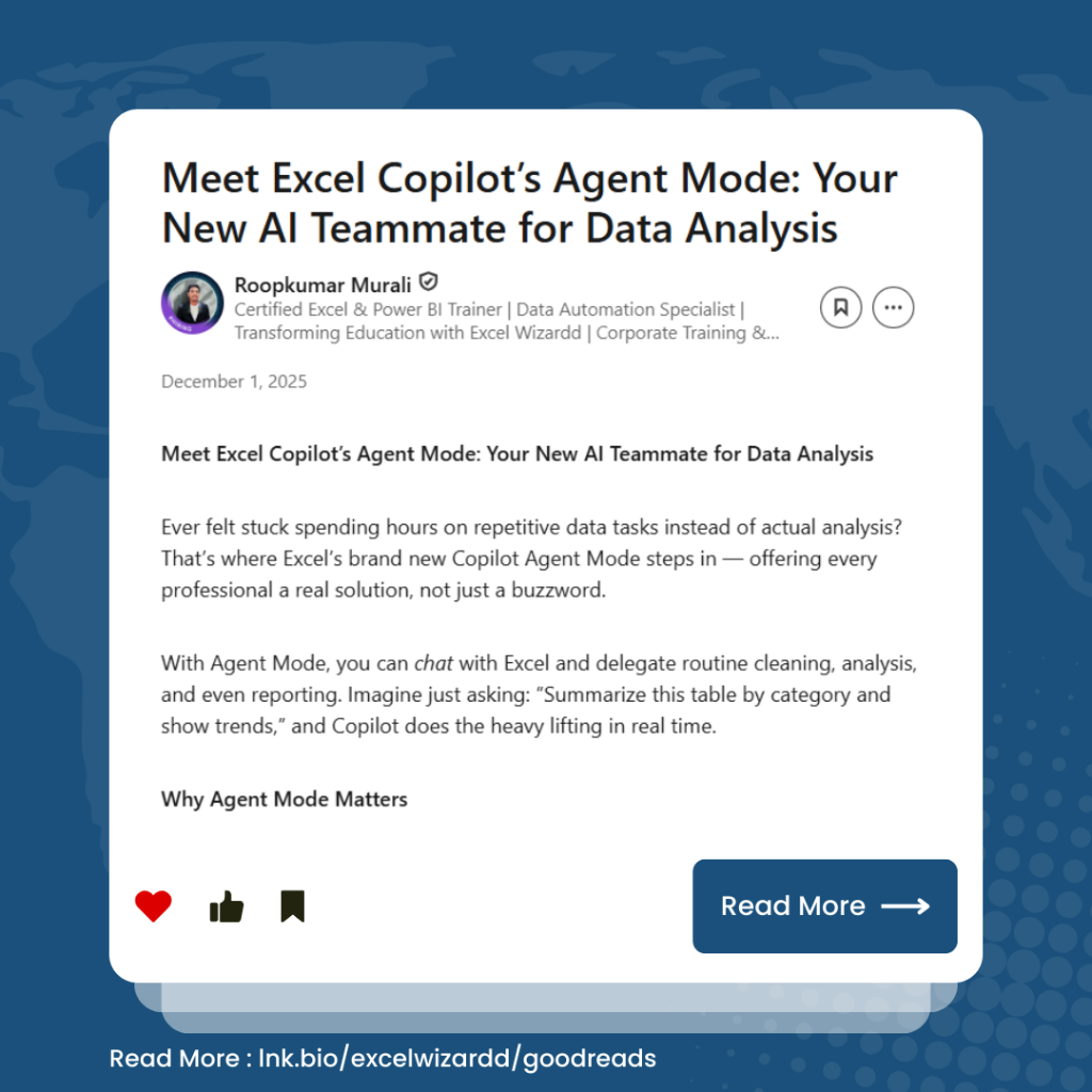 🤝 Meet Excel Copilot's Agent Mode: Your New AI Teammate for Data Analysis 