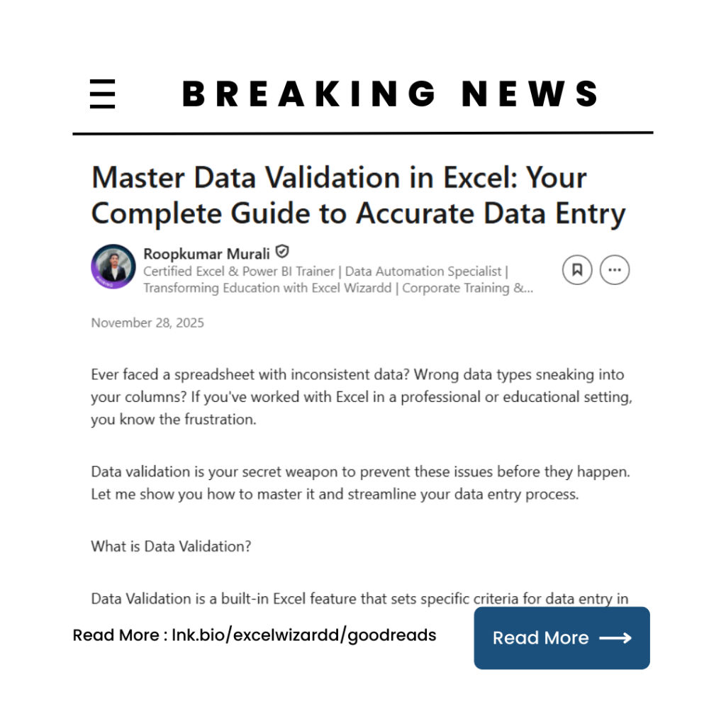 ✅ Master Data Validation in Excel: Your Complete Guide to Accurate Data Entry 