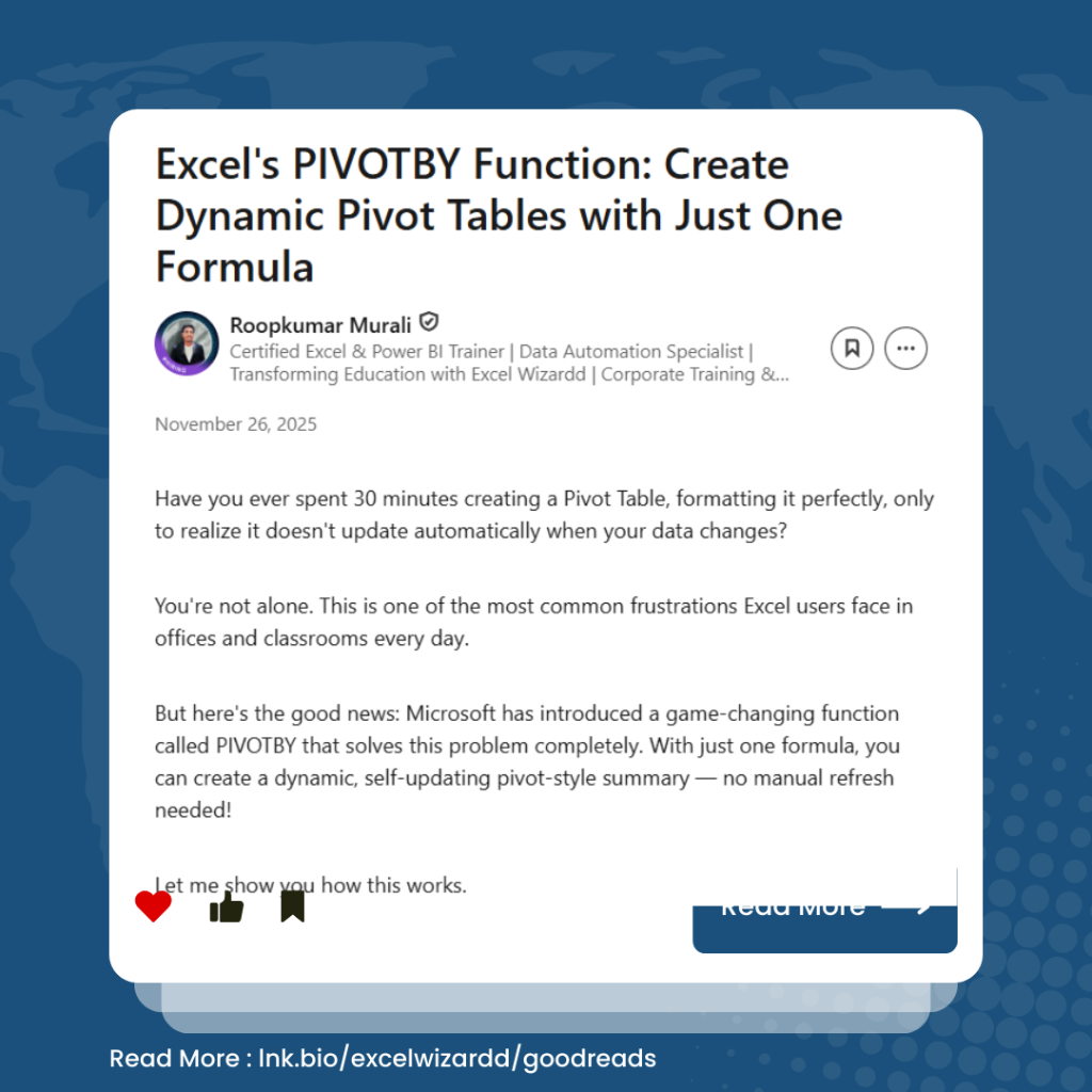 📊 Excel's PIVOTBY Function: Create Dynamic Pivot Tables with Just One Formula 