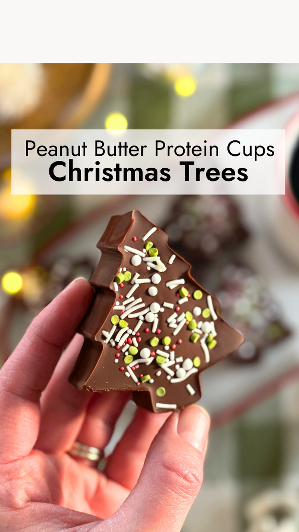 Peanut Butter Protein Cups Christmas Trees