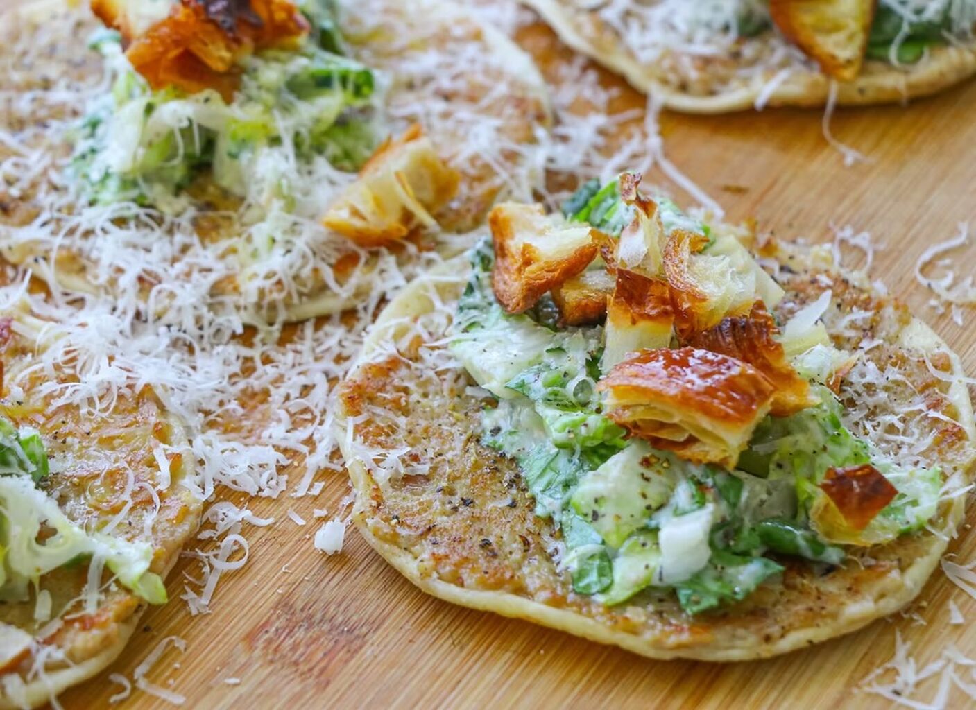 Chicken Caesar Smash Tacos