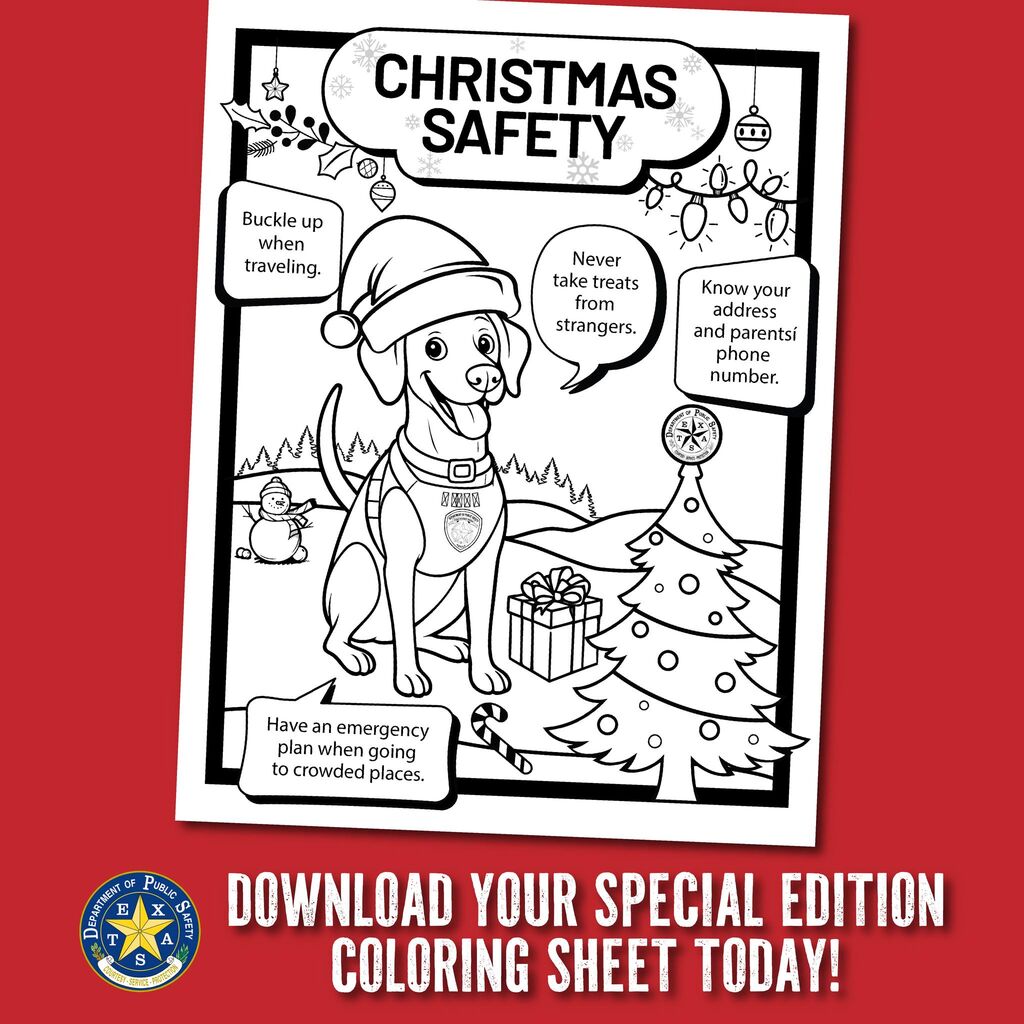 Disco: Christmas Safety Coloring Sheet