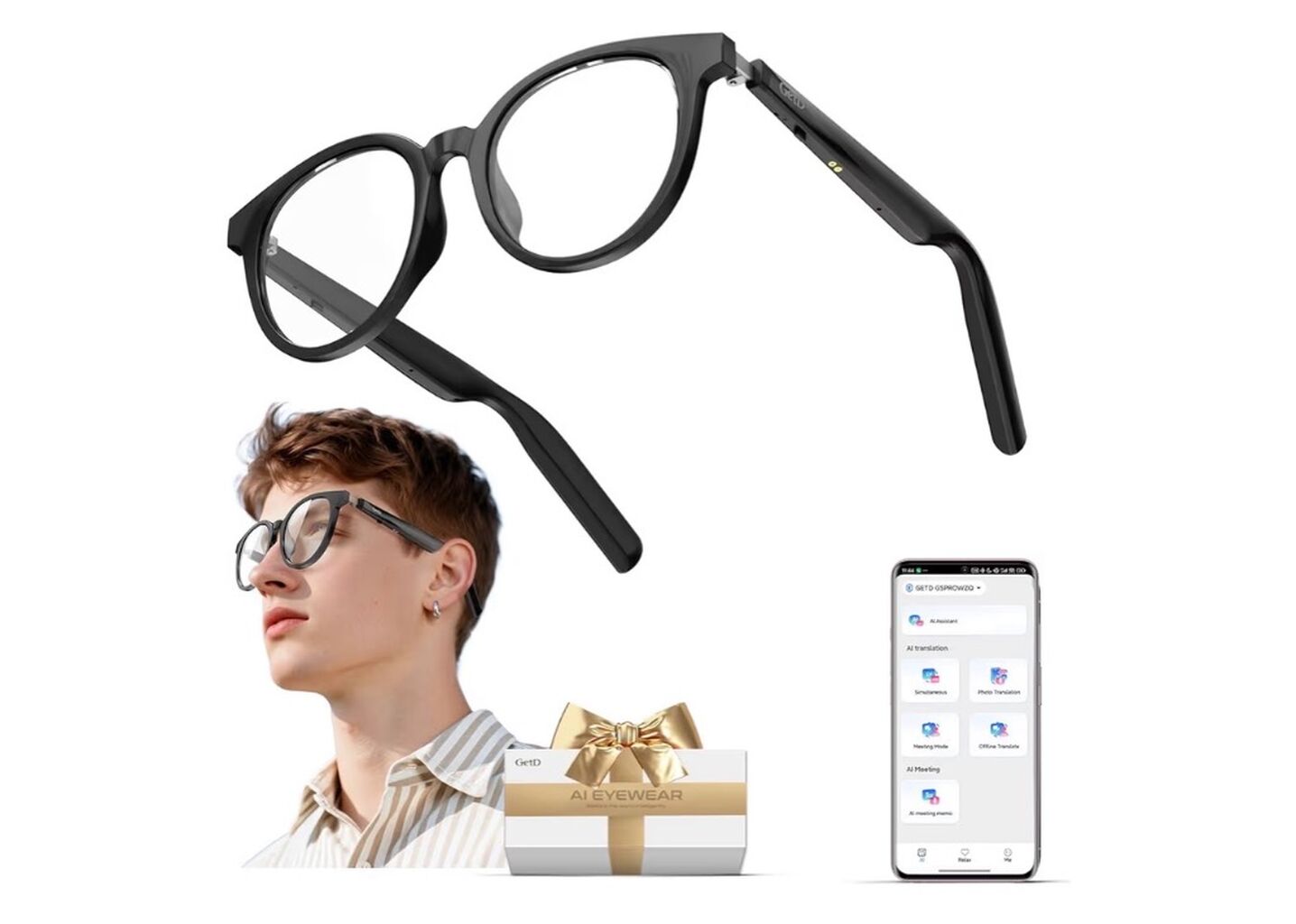GetD AI Glasses for Men & Women, Smart Glasses For only $29.99! Code:REY98AGF