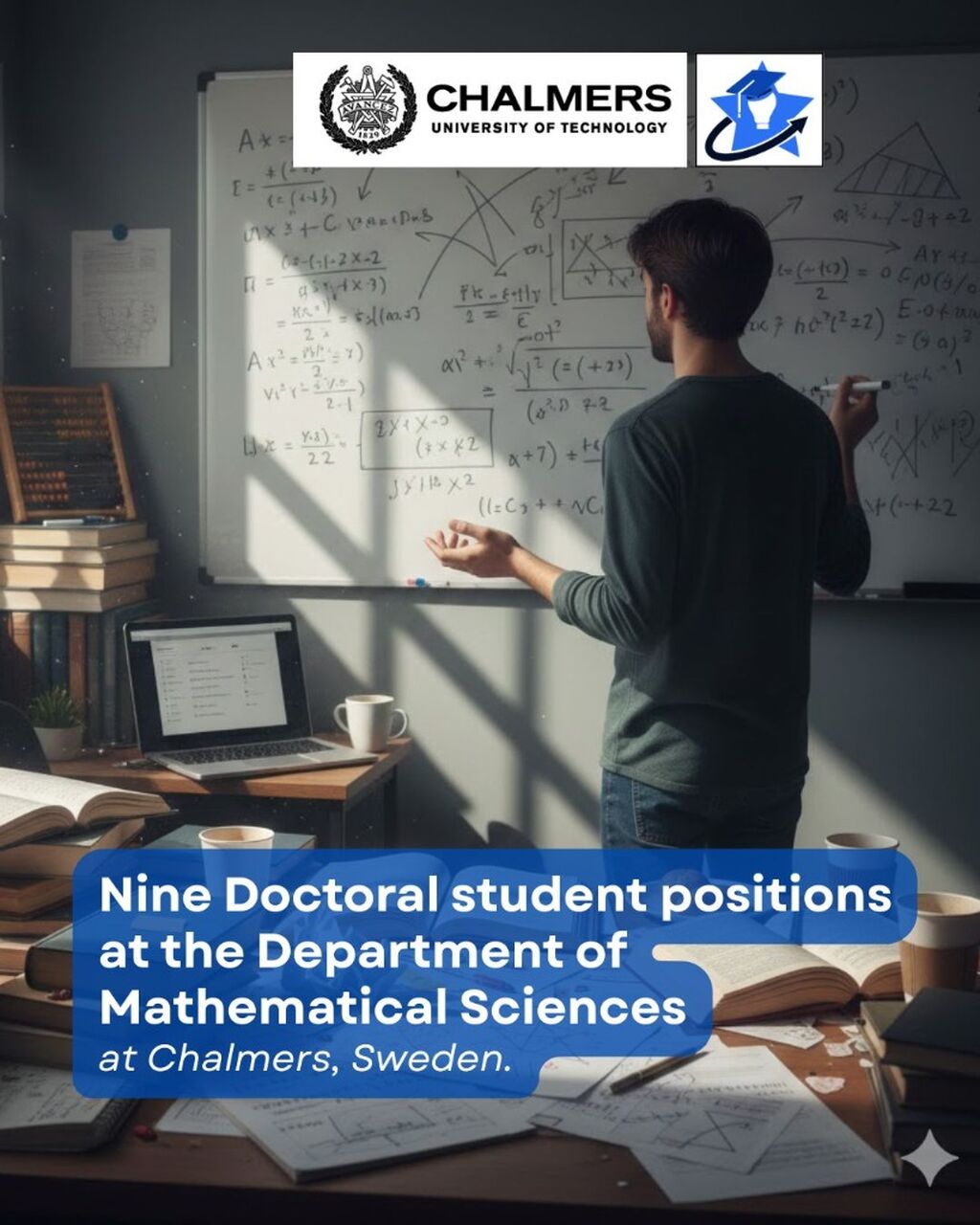 Nine Doctoral student positions at the Department of Mathematical Sciences