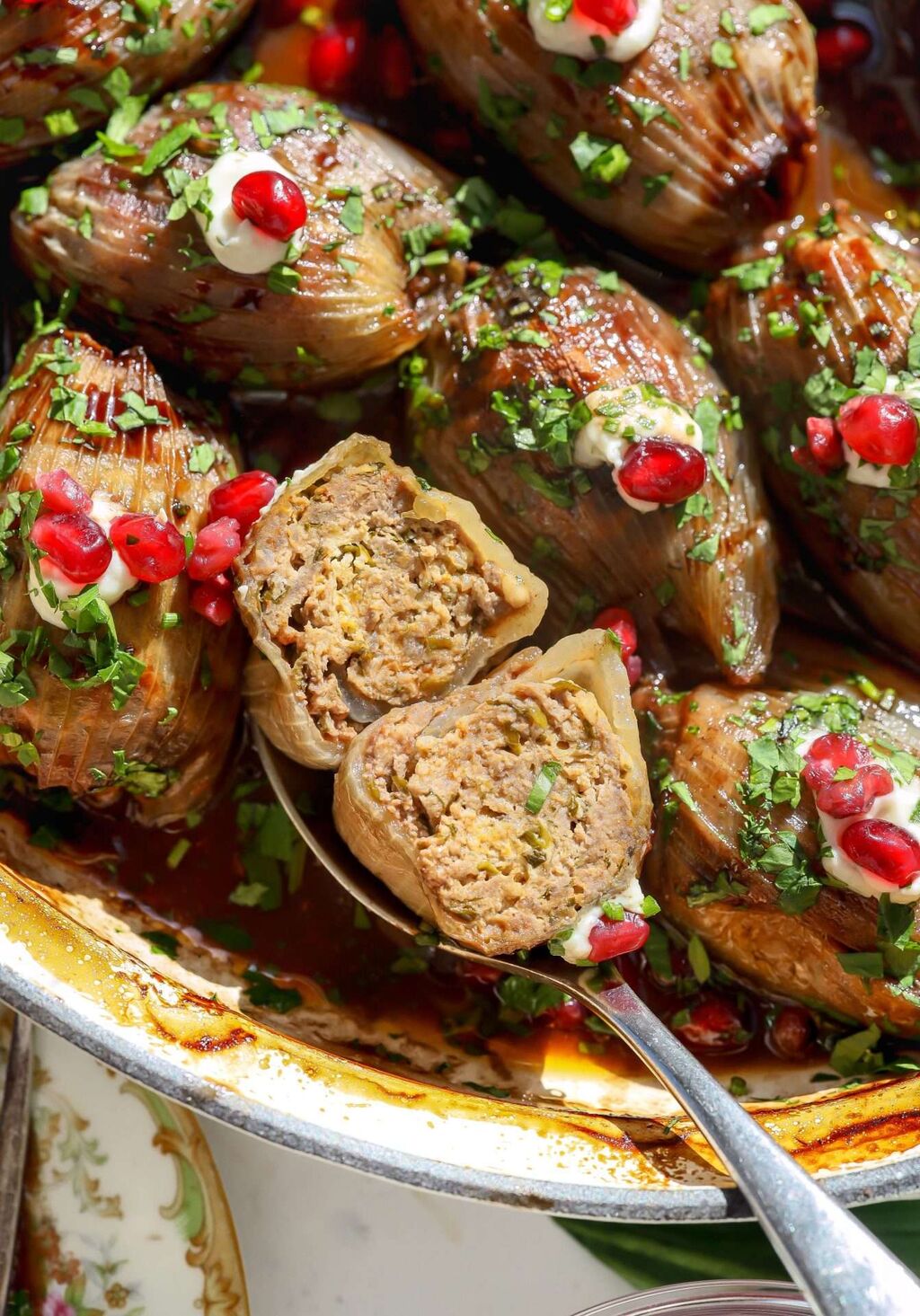 Lamb & Red Wine Stuffed Onions