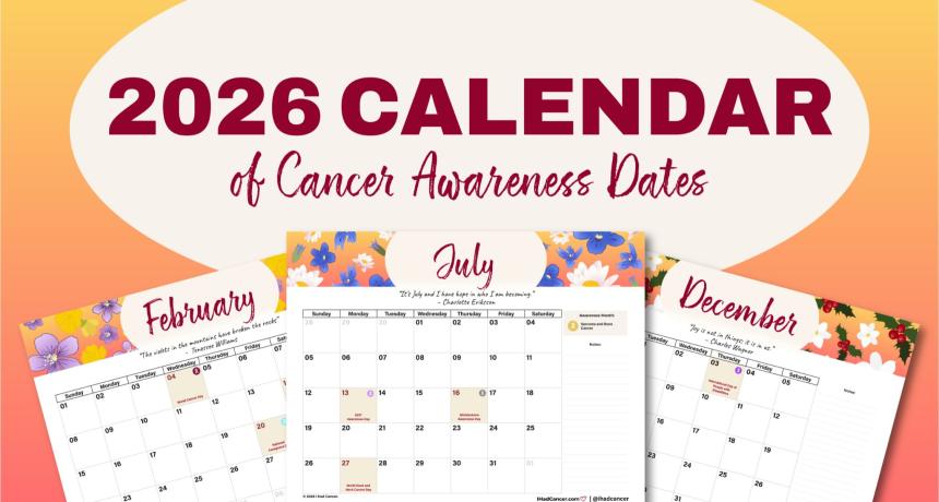  Free Printable Cancer Awareness Calendar 2026 |...