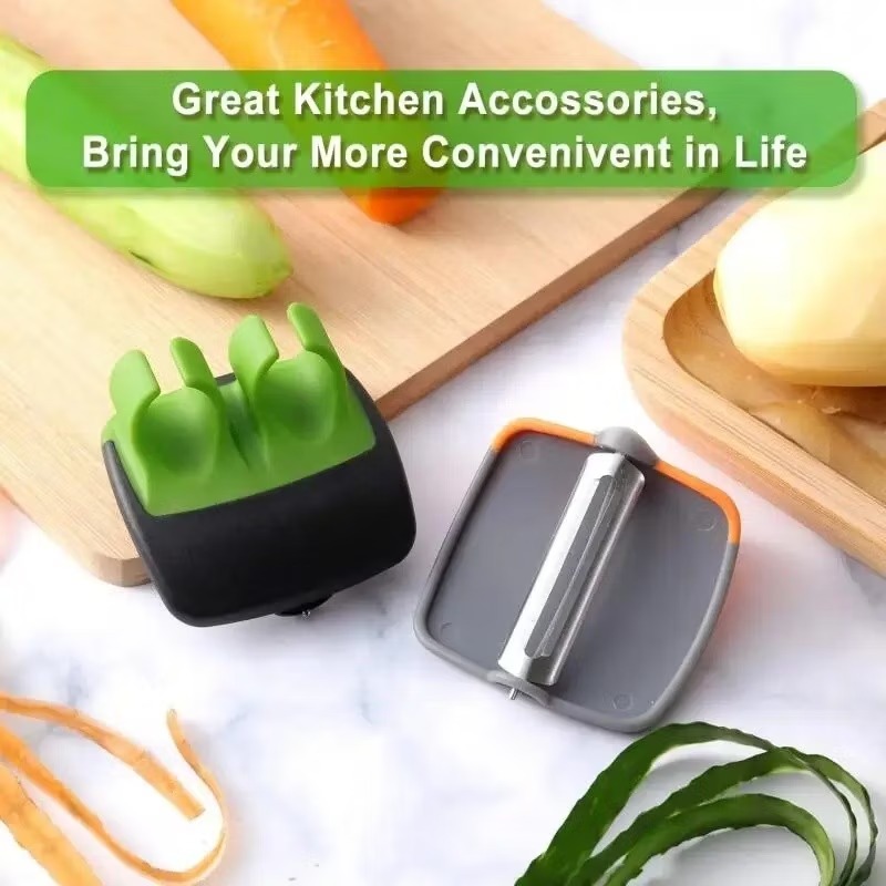 Reusable Vegetable Peeler Comfortable to Grip Double Fingers Vegetable Peeler Scratch Resistant Household Supplies