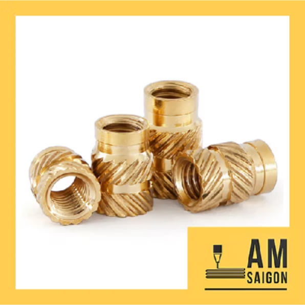 ỐC CẤY REN XOẮN, INSERT ĐỒNG - M2,M2.5,M3 đủ size d&ugrave;ng để cấy v&agrave;o m&ocirc; h&igrave;nh nhựa