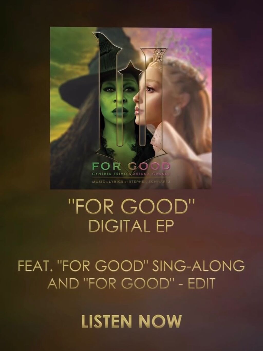 LISTEN TO &lsquo;WICKED: FOR GOOD - THE SOUNDTRACK&rsquo; HERE